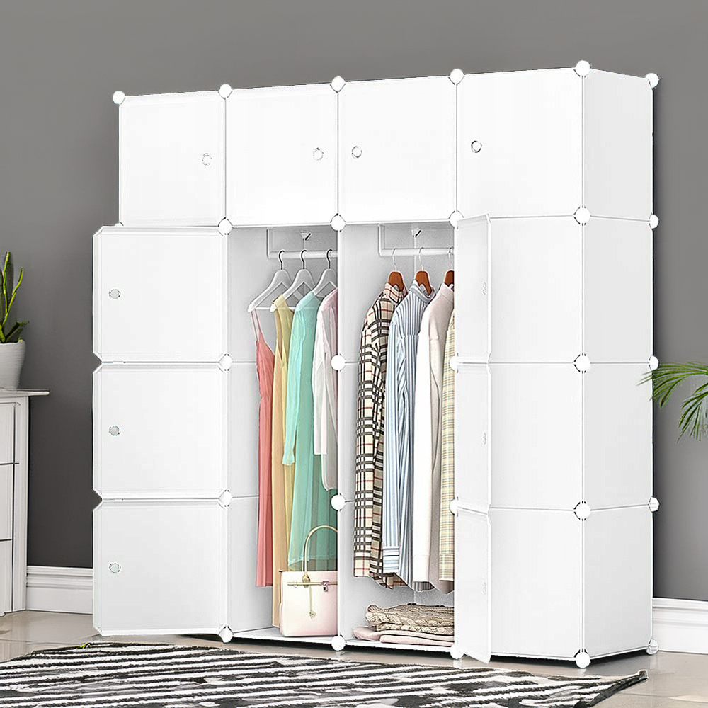 Szafa modułowa XL – biała, pojemna, idealna do każdej sypialni