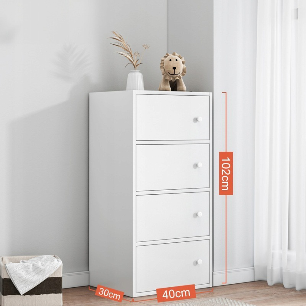 Biała komoda w stylu skandynawskim - 102x40x30 cm, minimalistyczny drewniany design