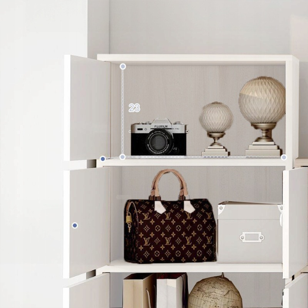 Minimalistyczna biała szafa w stylu skandynawskim - 78x30x40 cm