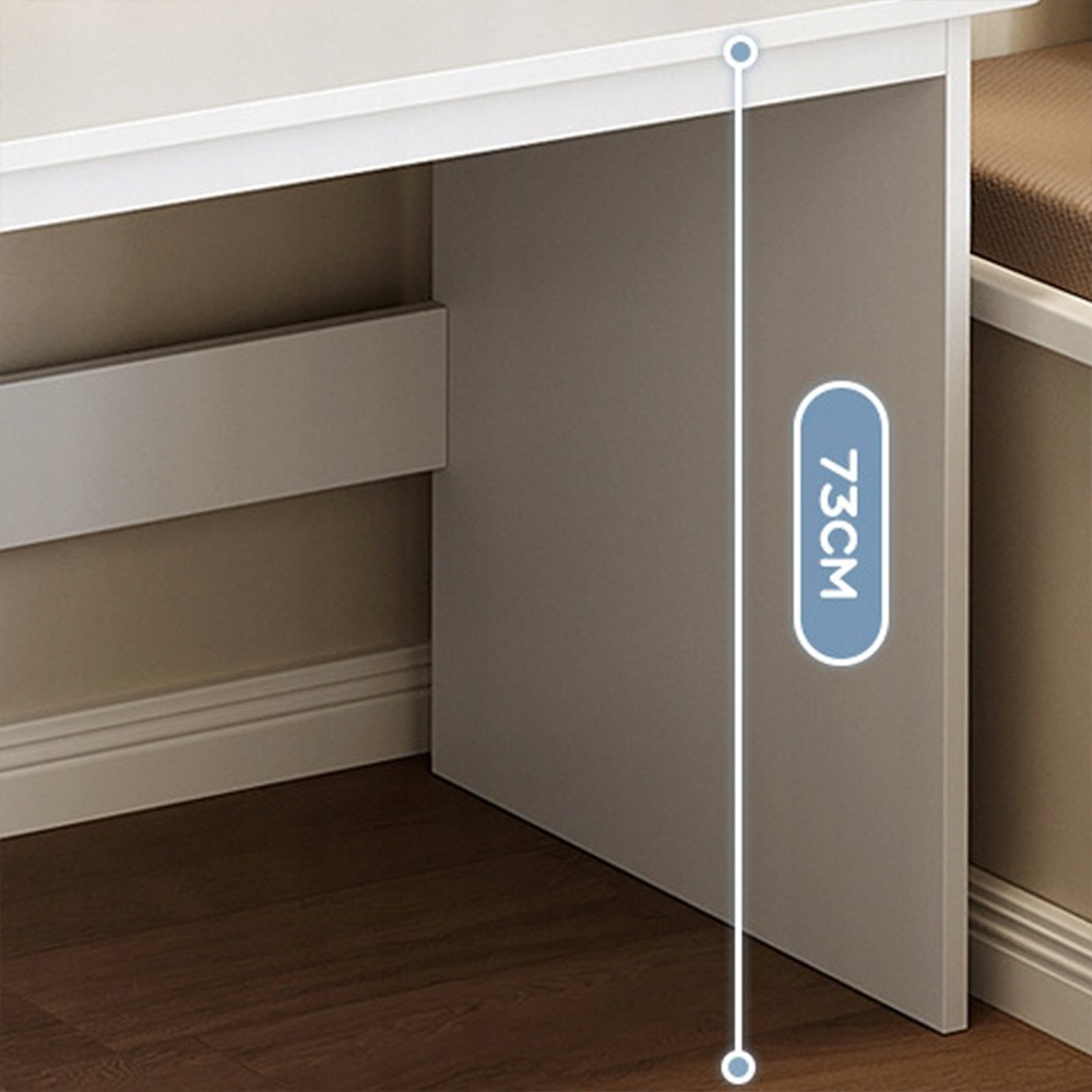 Białe biurko z półkami 120x43x165 cm - Funkcjonalny i elegancki skandynawski design