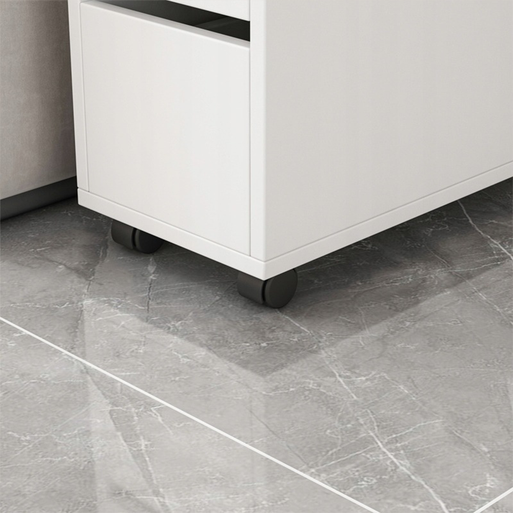 Szafka na kółkach z 3 szufladami, biała, 65x82x23 cm