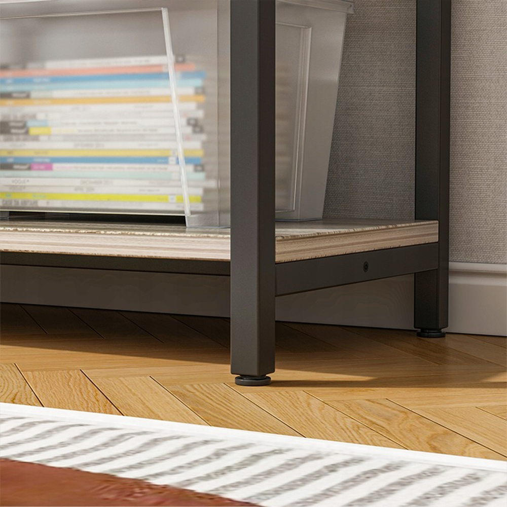 Regał w stylu industrialnym z 8 półkami – 132 x 74 x 35 cm | Czarny i brązowy | Nowoczesny design loftowy