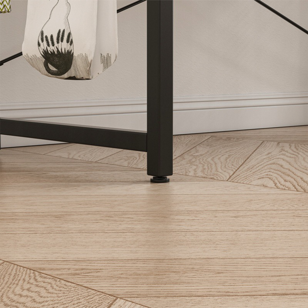 Biurko w stylu loftowym, kolor brązowy rustykalny – 100x50x70 cm, metalowa rama