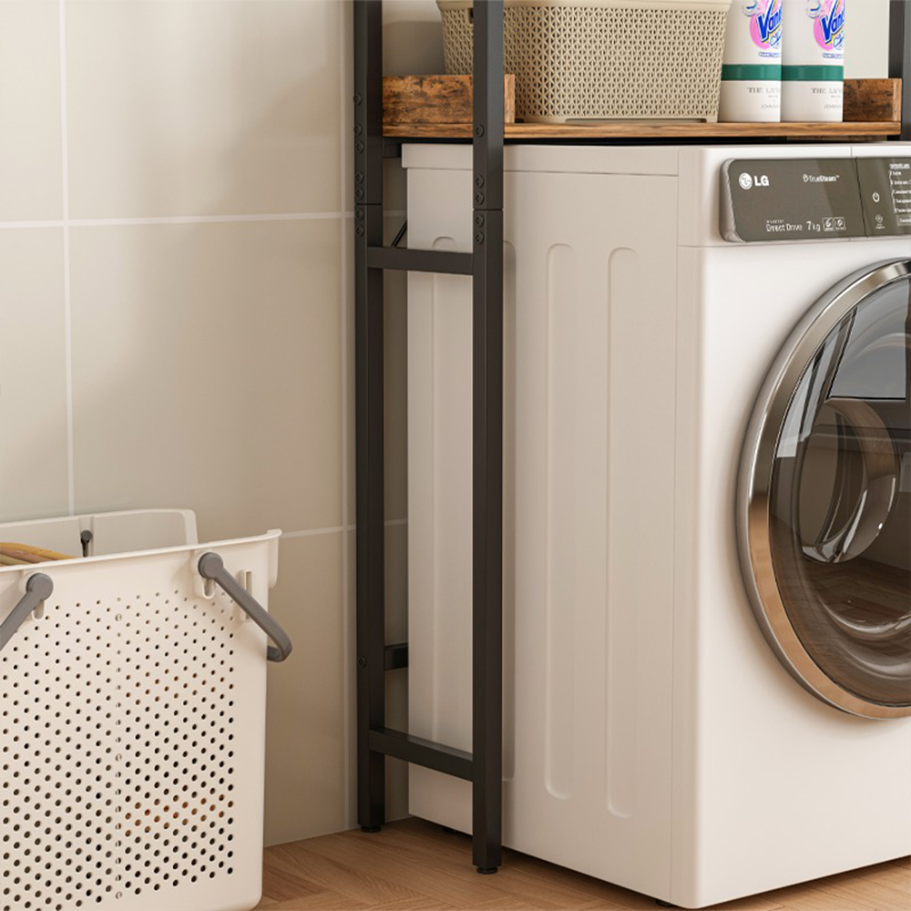 Szafka nad toaletą lub pralką – 63x165x25 cm, brązowa rustykalna, styl loftowy