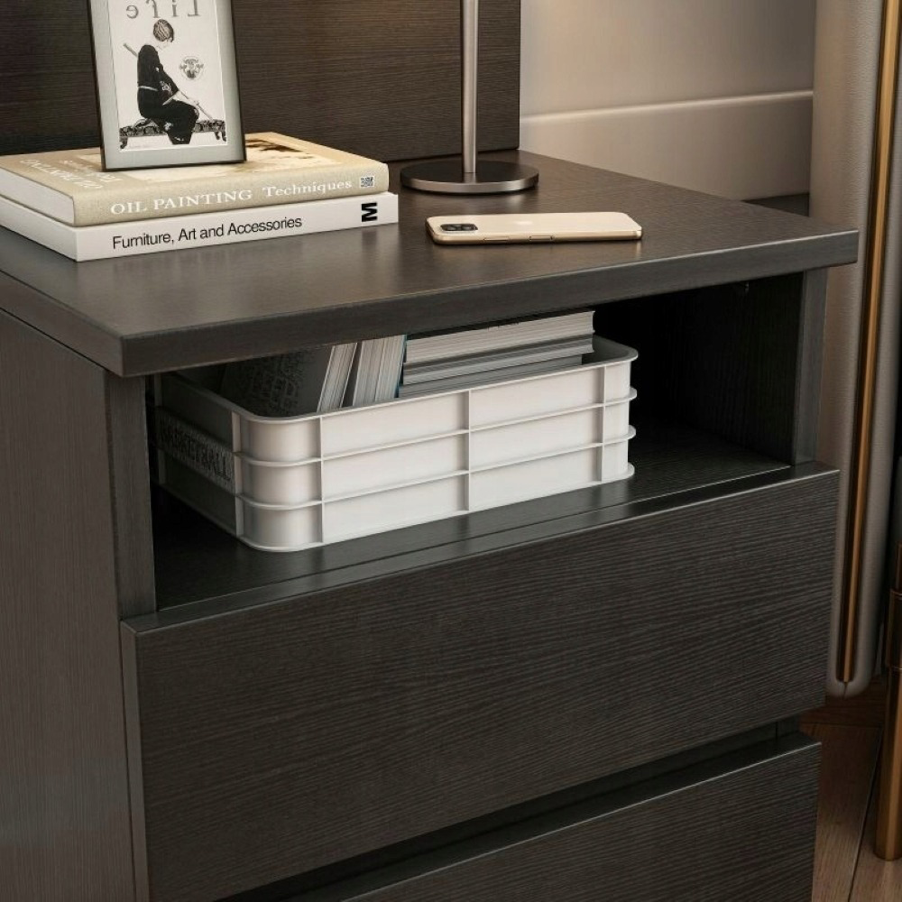 Szafka nocna z 2 szufladami 40 cm – nowoczesny styl loftowy, MDF