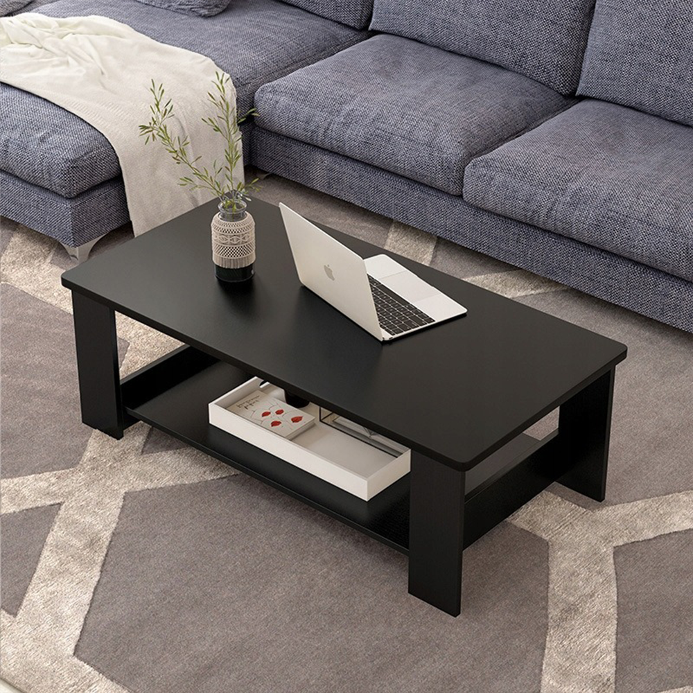 Czarny stolik kawowy 100x50x42 cm – nowoczesny, praktyczny i elegancki