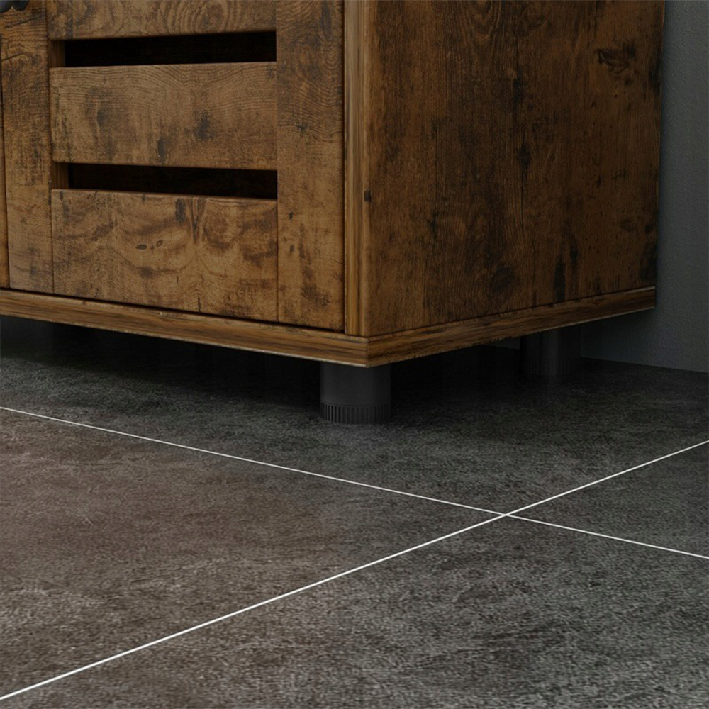 Szafka łazienkowa - 60 cm, brązowa rustykalna, z półkami i drzwiami