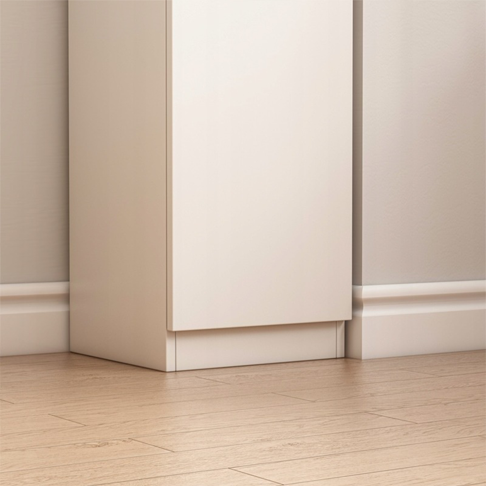 Nowoczesna biała szafa z kolumną – 180 x 32 x 30 cm, wszechstronna półka z płyty MDF