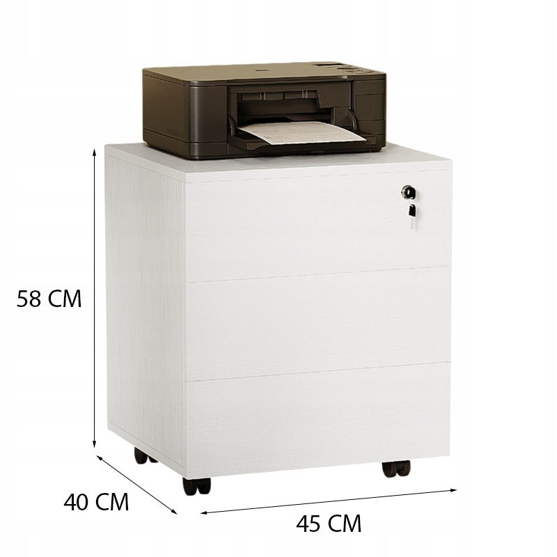 Kontenerek biurowy na kółkach z szufladami na kluczyk mobilna szafka 58 cm