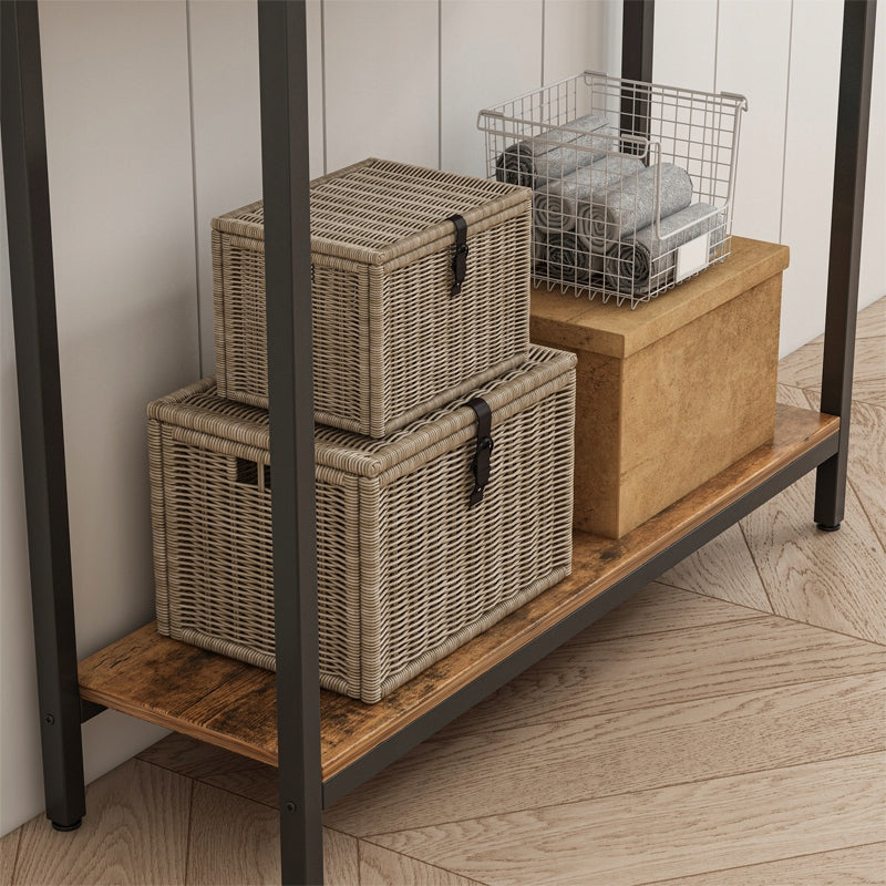 Regał z półką – styl loft industrialny, rustykalny brąz, szafka 100 cm