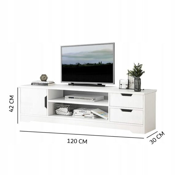 Biała szafka RTV pod telewizor - loft