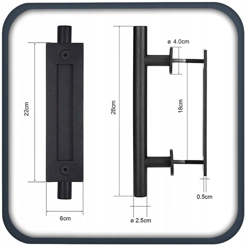 Uchwyt klamka do drzwi przesuwnych czarna matowa