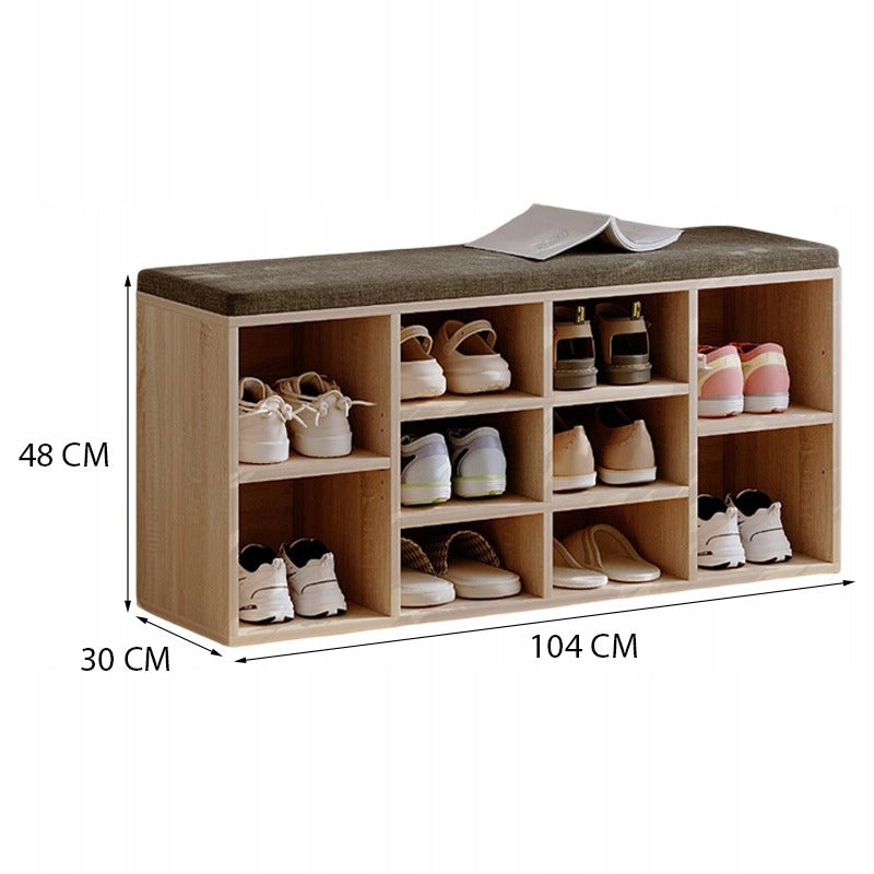 Szafka na buty z siedziskiem ławka nowoczesna dąb sonoma loft 104cm