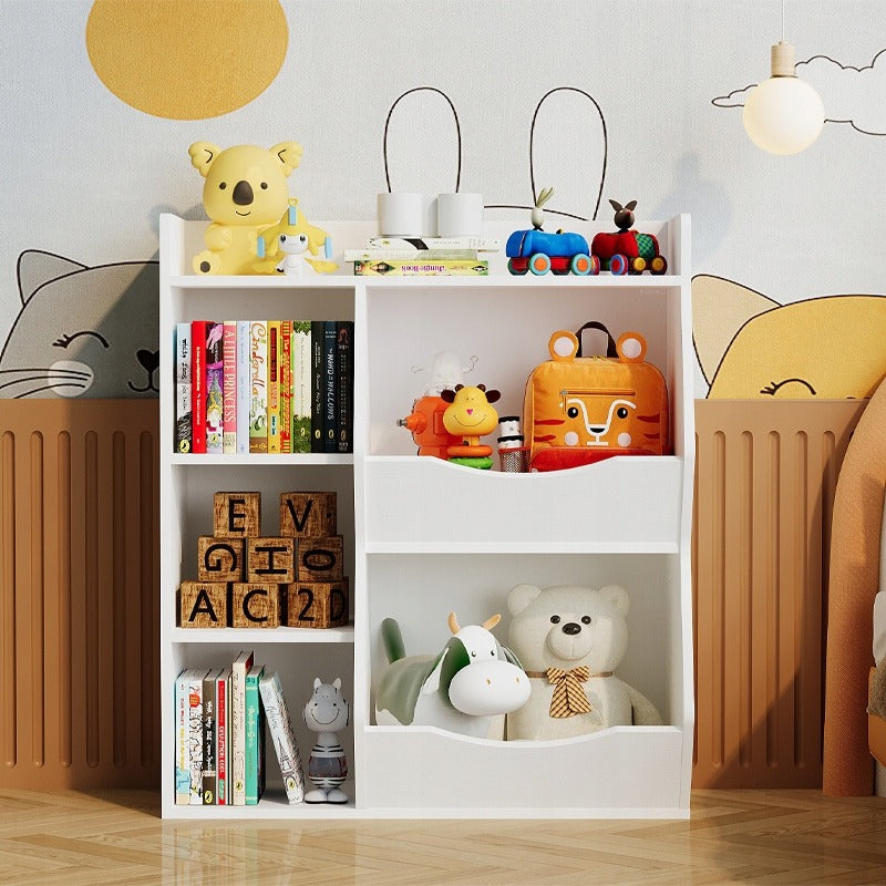 Półka szafka regał biblioteczka na zabawki książki gazety 5 przegródek loft biała 