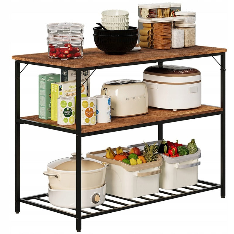 Szafka wyspa kuchenna półka - rustykalny brąz 120 cm