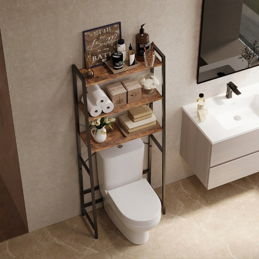 Szafka łazienkowa nad toaletę pralkę regał półka rustykalny brąz loft 64 cm