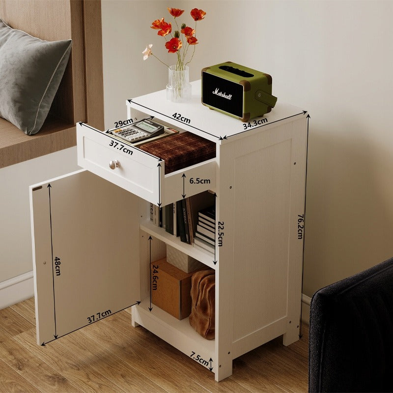 Komoda biała z 2 szafkami, loft