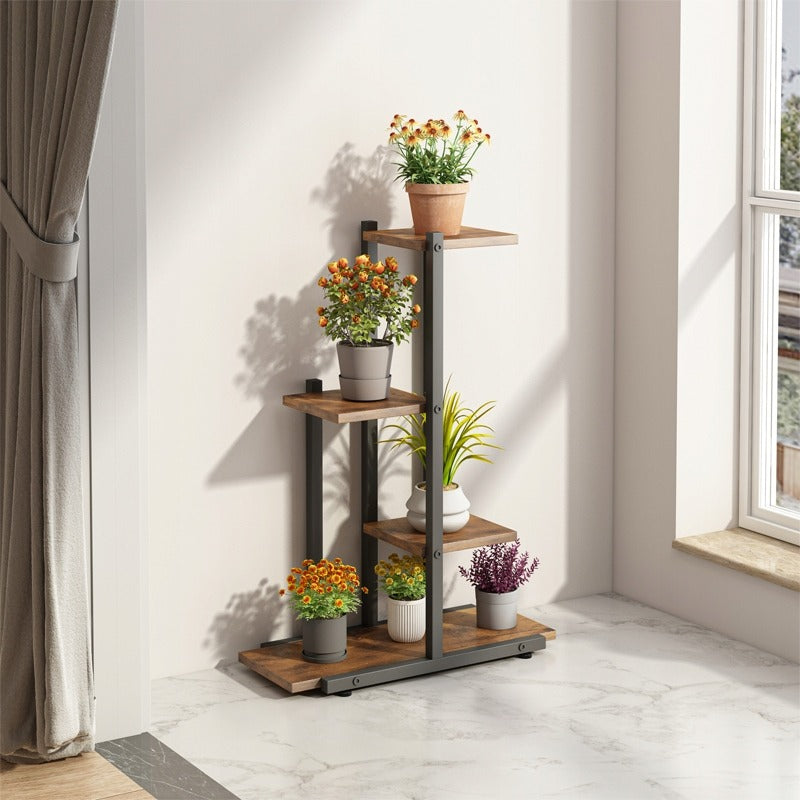 Rustykalny stojak na rośliny doniczkowe