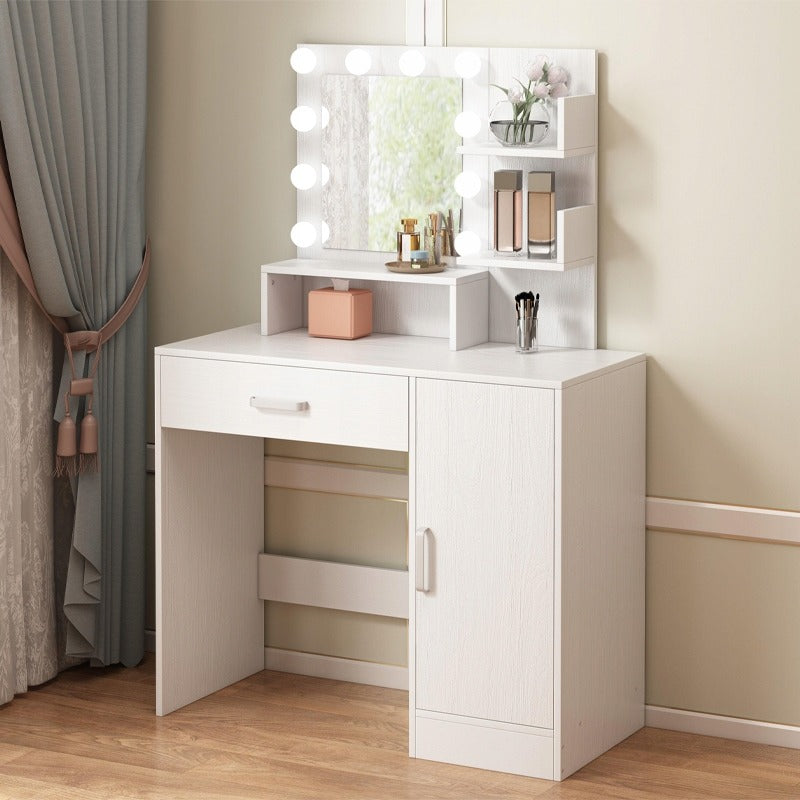 Toaletka kosmetyczna makijażu wizażu z lustrem led nowoczesna glamour loft