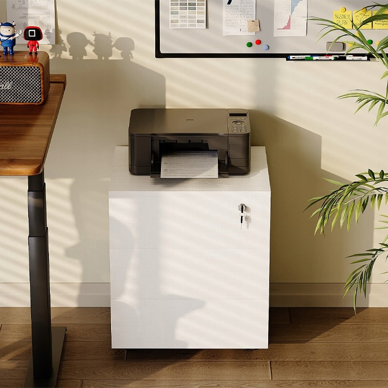 Kontenerek biurowy na kółkach z szufladami na kluczyk mobilna szafka 58 cm