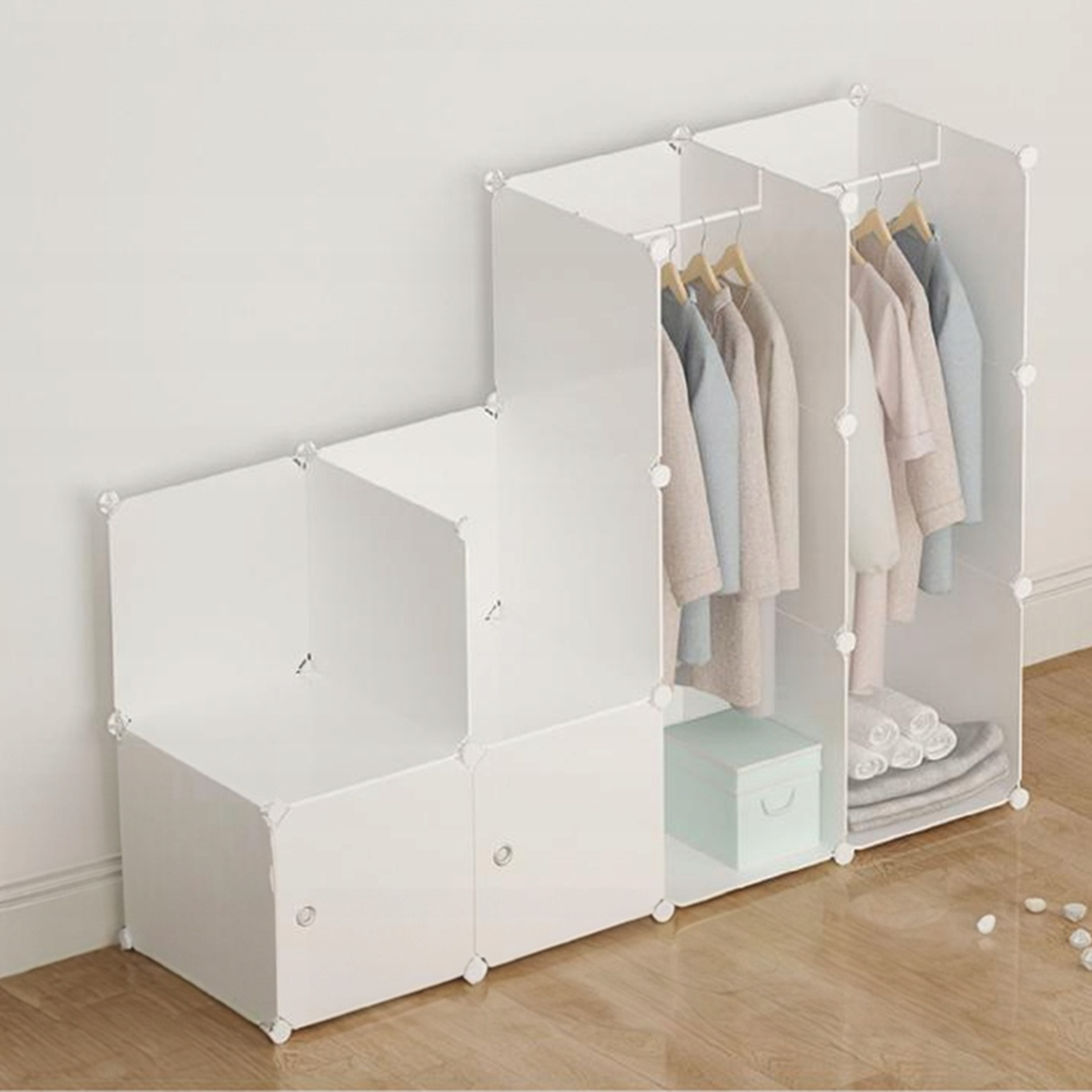 Składana szafa modułowa 183x147x47 cm z metalową ramą – praktyczne przechowywanie w małych przestrzeniach