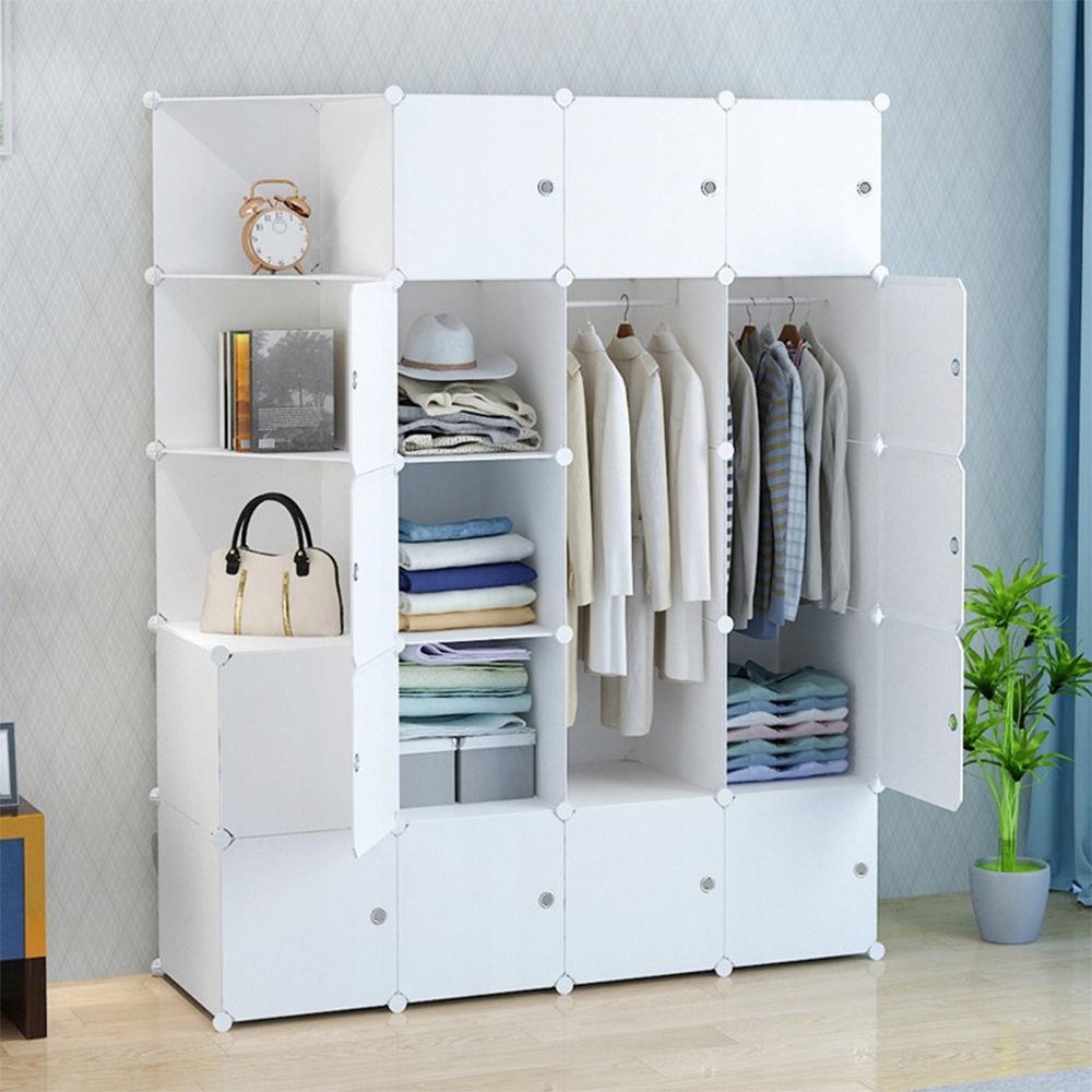 Składana szafa modułowa 183x147x47 cm z metalową ramą – praktyczne przechowywanie w małych przestrzeniach