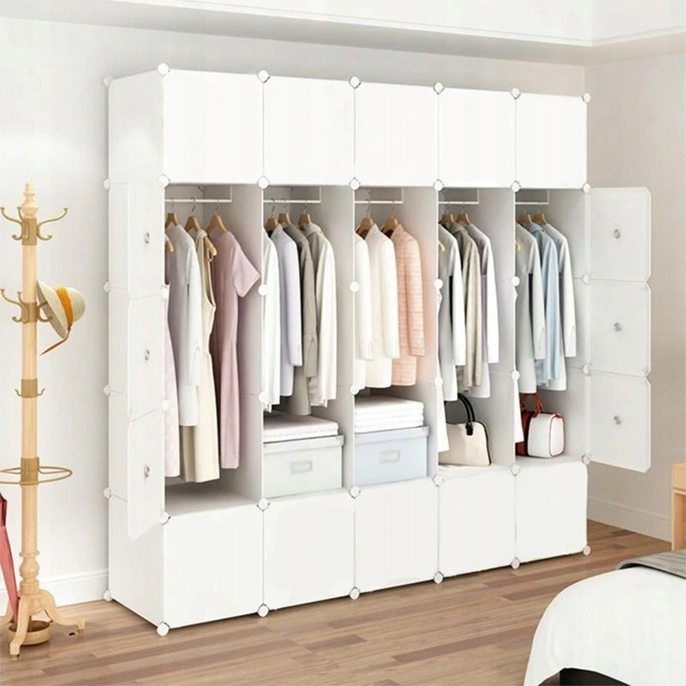 Duża szafa modułowa z wodoodpornymi półkami - 183x183x47 cm, minimalistyczny styl