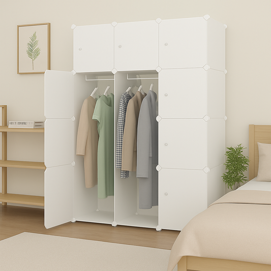 Składana szafa modułowa 147x111x47 cm – lekka, wodoodporna, idealna do małych pomieszczeń