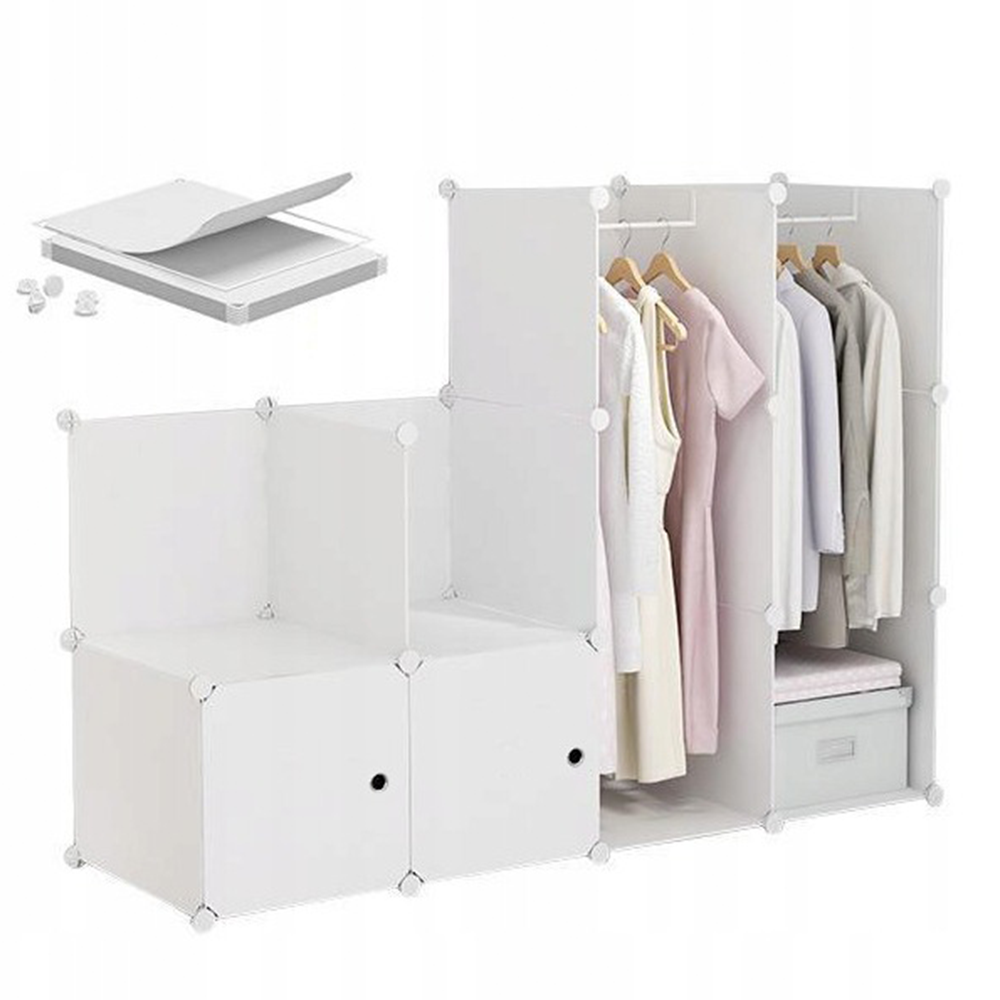 Szafa modułowa XL – biała, pojemna, idealna do każdej sypialni