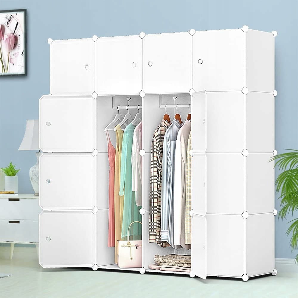 Szafa modułowa XL – biała, pojemna, idealna do każdej sypialni