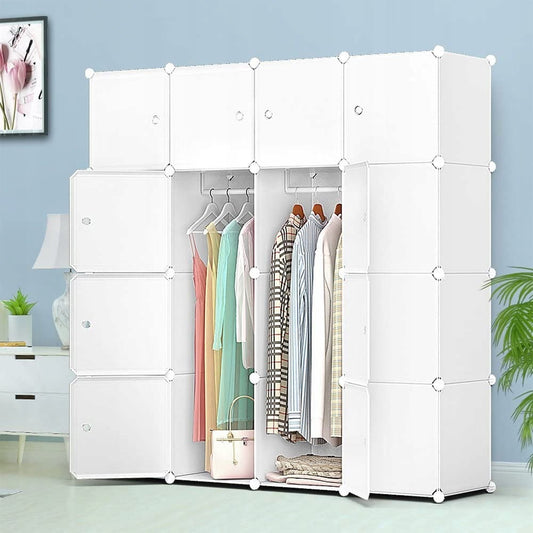 Szafa modułowa XL – biała, pojemna, idealna do każdej sypialni