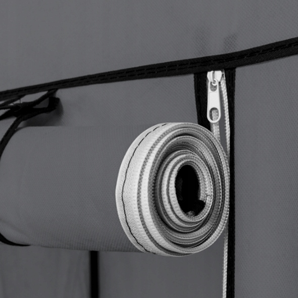 Modułowa szafa tekstylna 170x45x175 cm z 14 półkami i 2 drążkami na wieszaki – przestronna szafa z metalową ramą