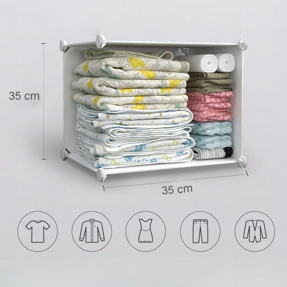 Modułowa szafa z tworzywa sztucznego – na ubrania, buty, zabawki 110 x 147 x 47 cm