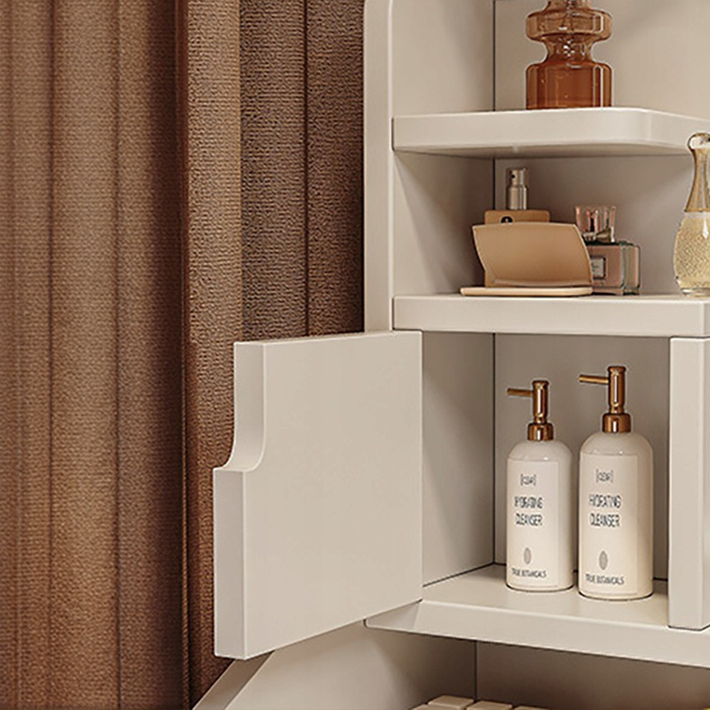 Biała toaletka z lustrem, 70x40x130 cm - Stylowe i praktyczne rozwiązanie do sypialni lub łazienki