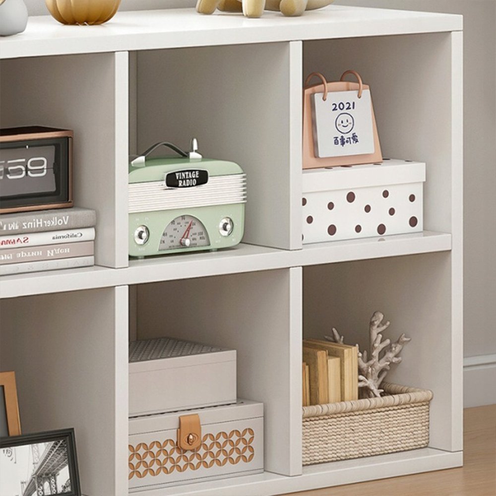 Biała szafka z 6 półkami – 90 x 30 x 60 cm, nowoczesny design