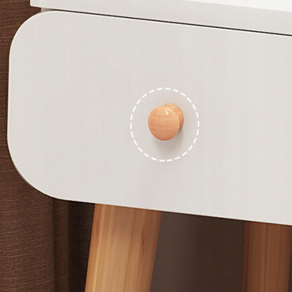 Biała toaletka z lustrem, 80x40x120 cm – nowoczesny mebel do sypialni lub łazienki