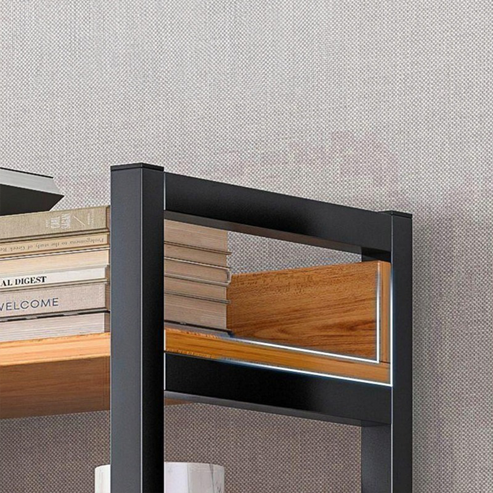 Regał w stylu industrialnym – 174x80x30 cm, MDF i metal, nowoczesny i solidny design