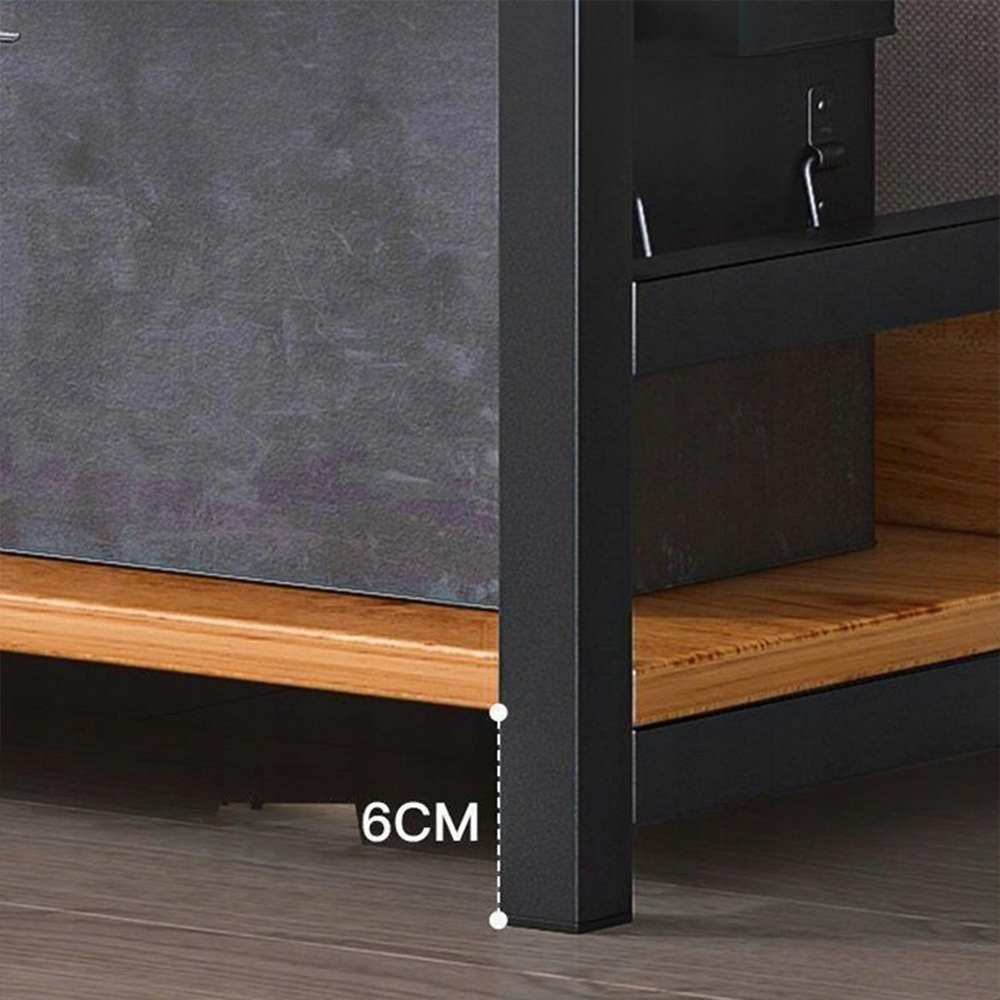 Regał w stylu industrialnym – 174x80x30 cm, MDF i metal, nowoczesny i solidny design