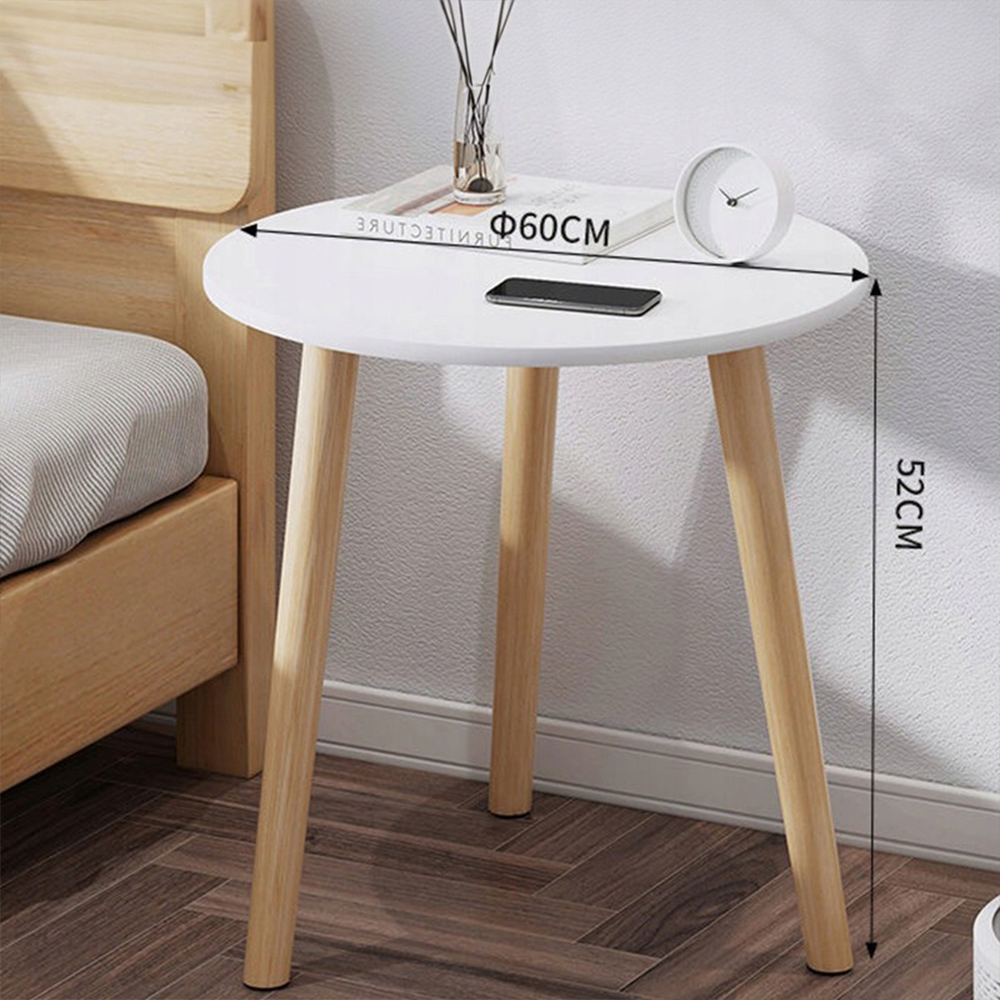 Biały okrągły stół 60 x 52 cm – nowoczesny i kompaktowy design do wnętrz