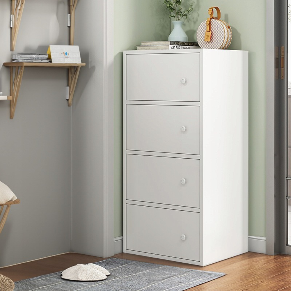 Biała komoda w stylu skandynawskim - 102x40x30 cm, minimalistyczny drewniany design