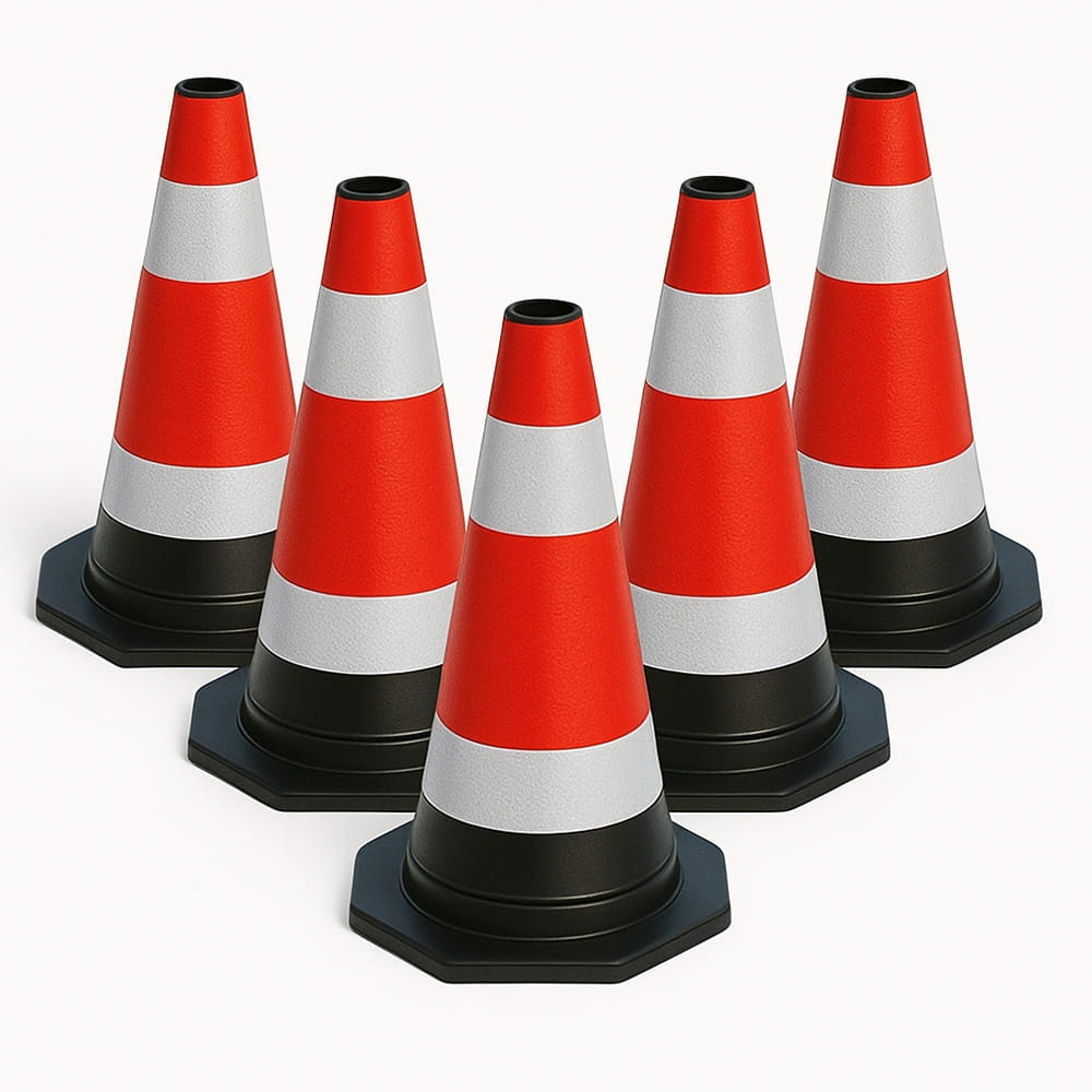 Zestaw 5 elastycznych, odblaskowych boi do oznaczania ruchu – wysokość 40 cm