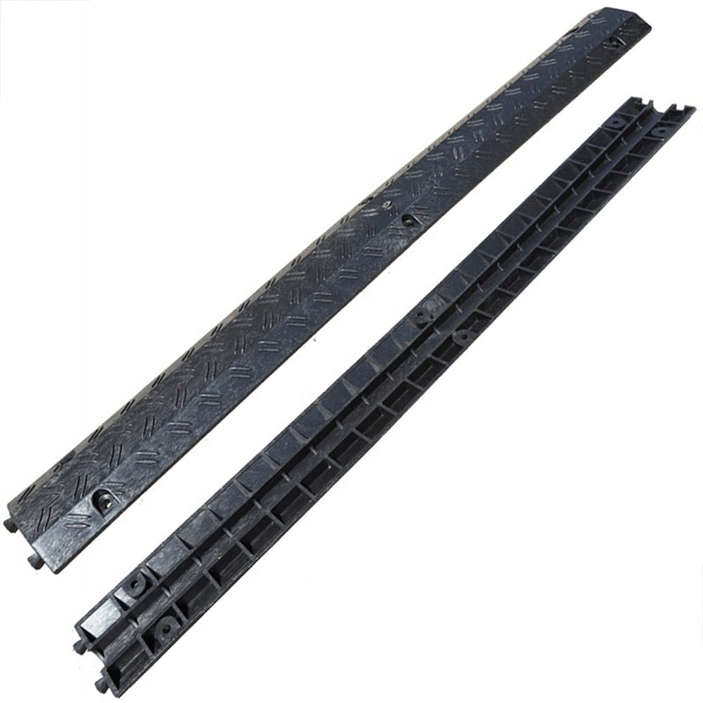 Zestaw 3 ramp ochronnych do kabli – 100 x 10 x 2 cm – solidna ochrona kabli zewnętrznych