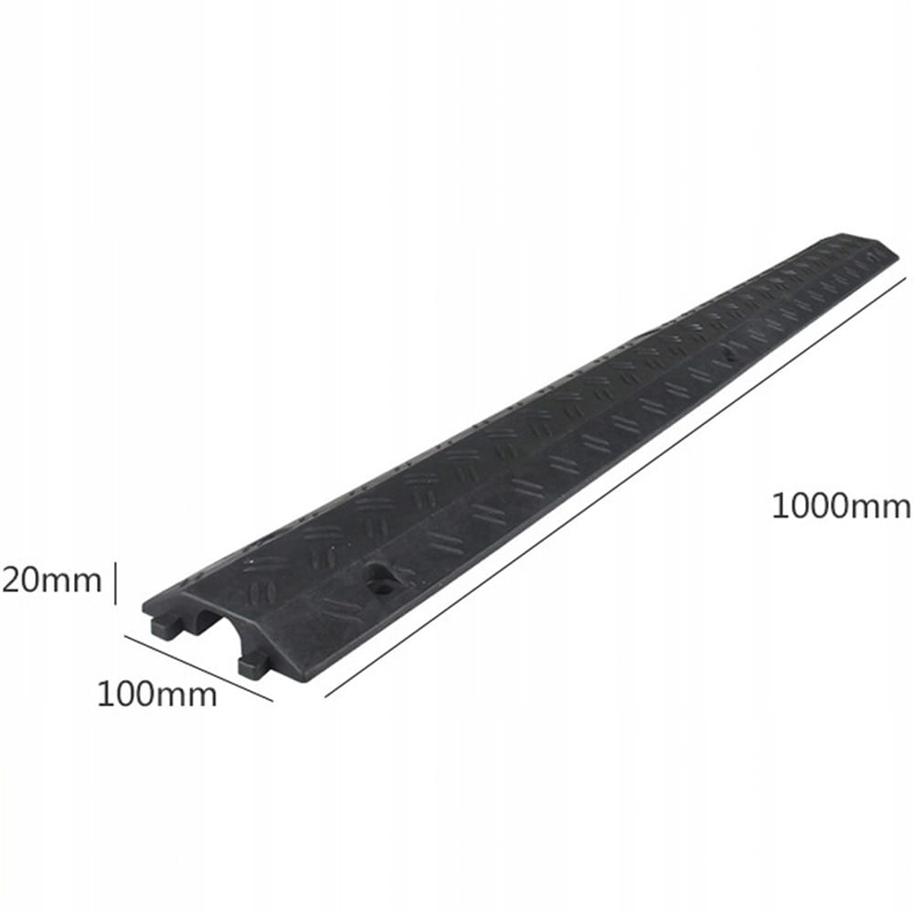 Zestaw 3 ramp ochronnych do kabli – 100 x 10 x 2 cm – solidna ochrona kabli zewnętrznych