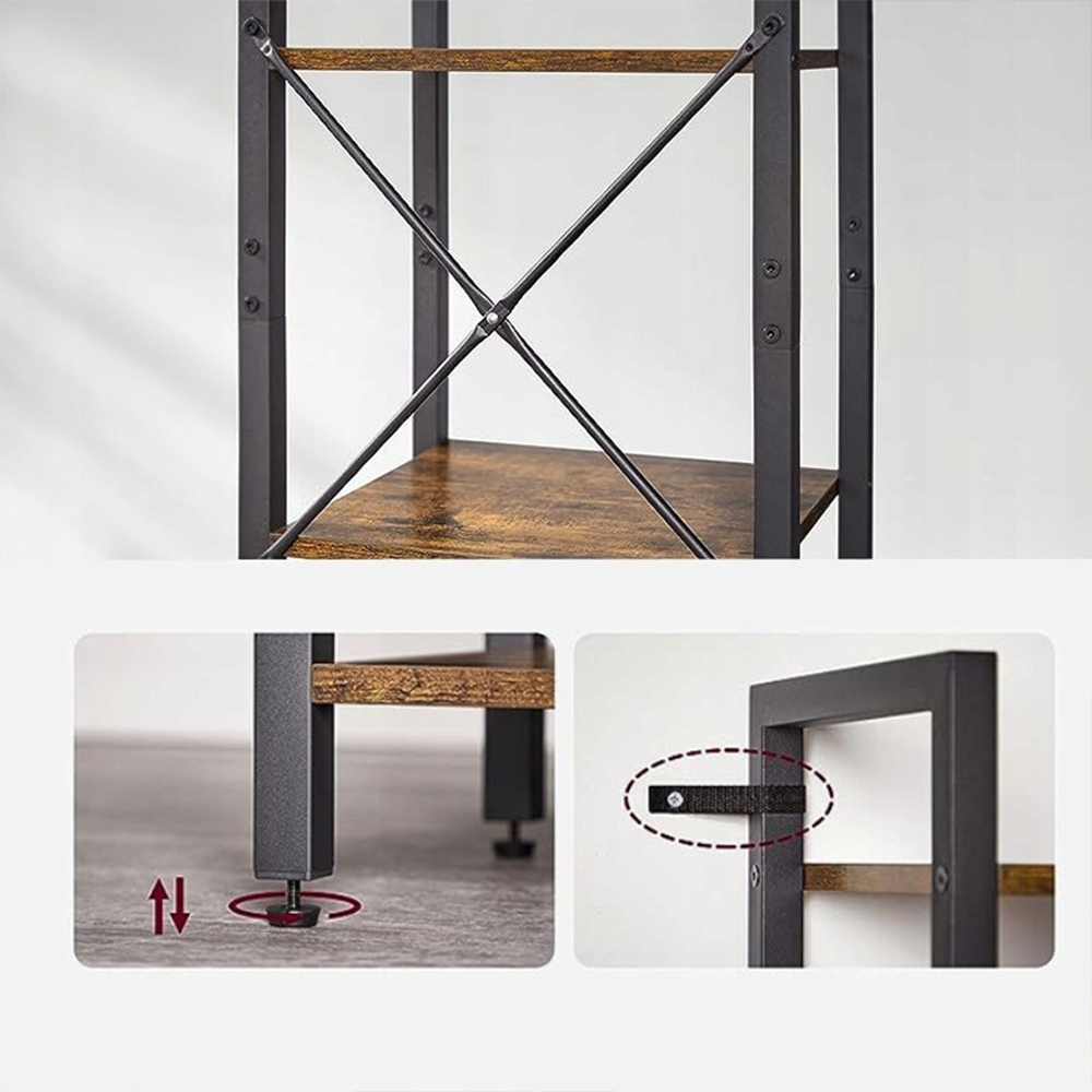 Wąski regał w industrialnym stylu loft - 40x30x187,5 cm, metalowa rama