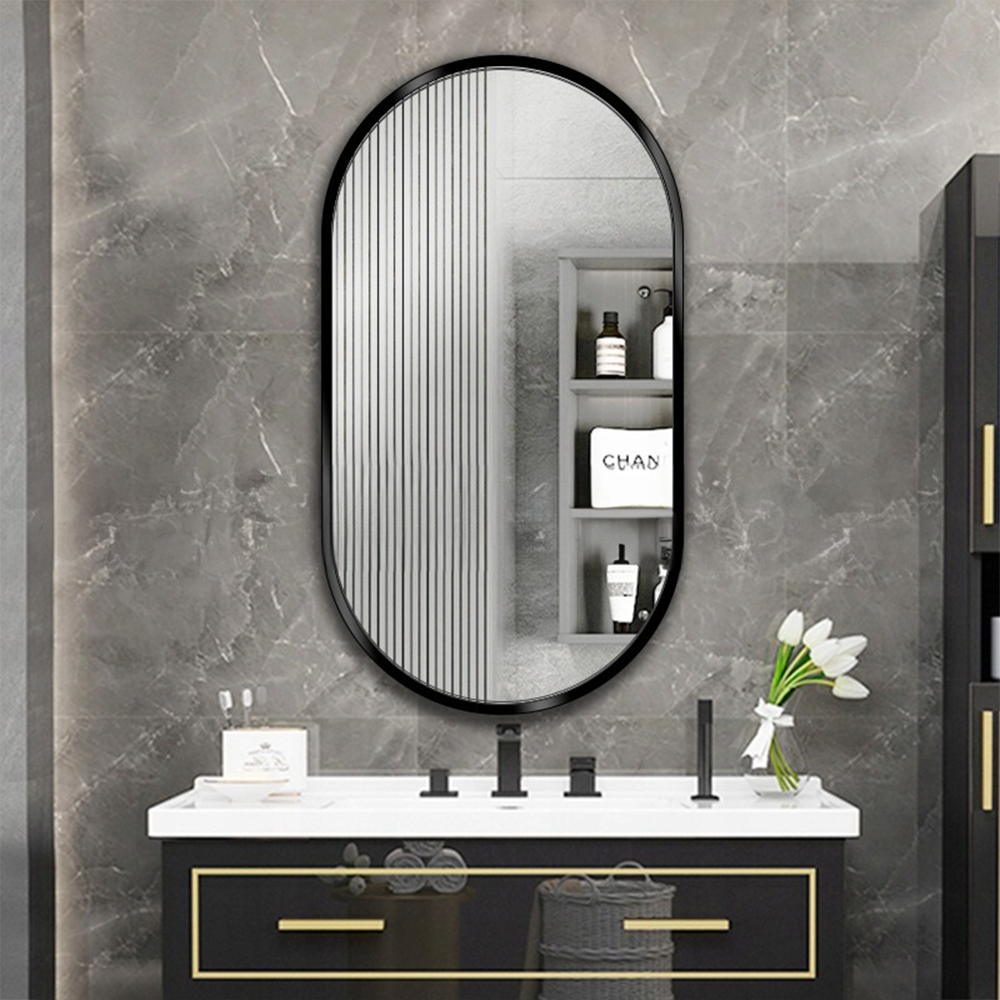 Lustro dekoracyjne 75x40 cm – łatwy montaż, nowoczesny design do łazienki, przedpokoju, sypialni