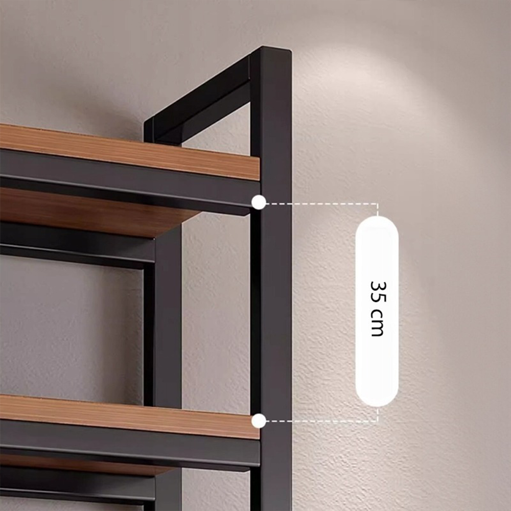 Pionowa biblioteczka z dolną szafką – 190x80x30 cm, styl industrialny