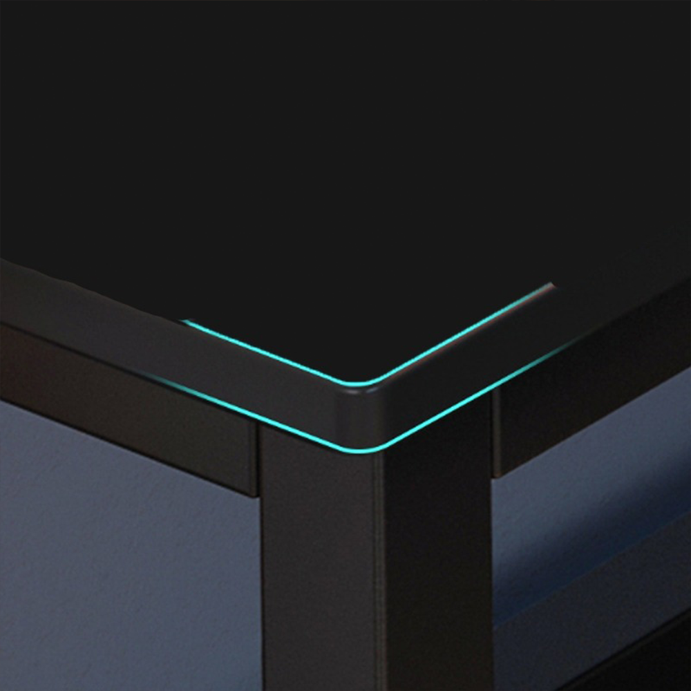 Biurko dla graczy w kształcie litery L 140x100 cm – nowoczesny styl loftowy, czarne, ergonomiczne