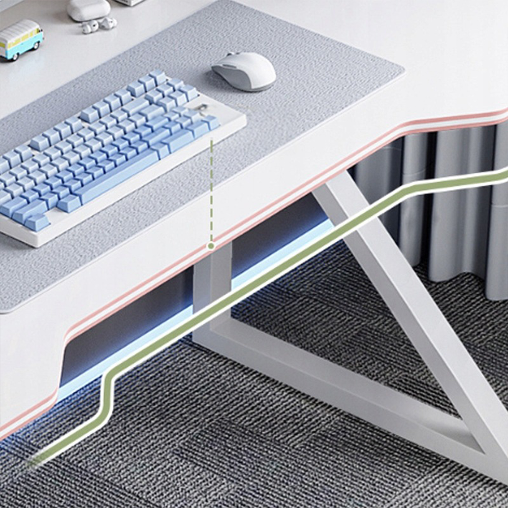 Białe biurko gamingowe 120x60x73 cm – ergonomiczny design i nowoczesny styl dla wymagających graczy