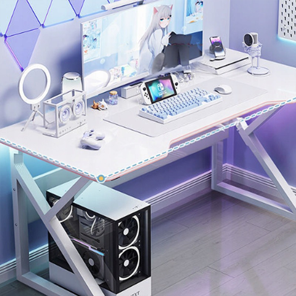 Białe biurko gamingowe 120x60x73 cm – ergonomiczny design i nowoczesny styl dla wymagających graczy