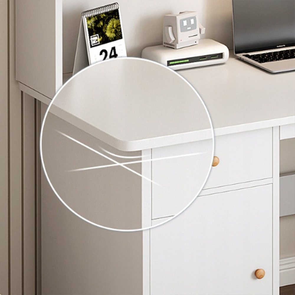 Białe biurko z półkami 120x43x165 cm - Funkcjonalny i elegancki skandynawski design